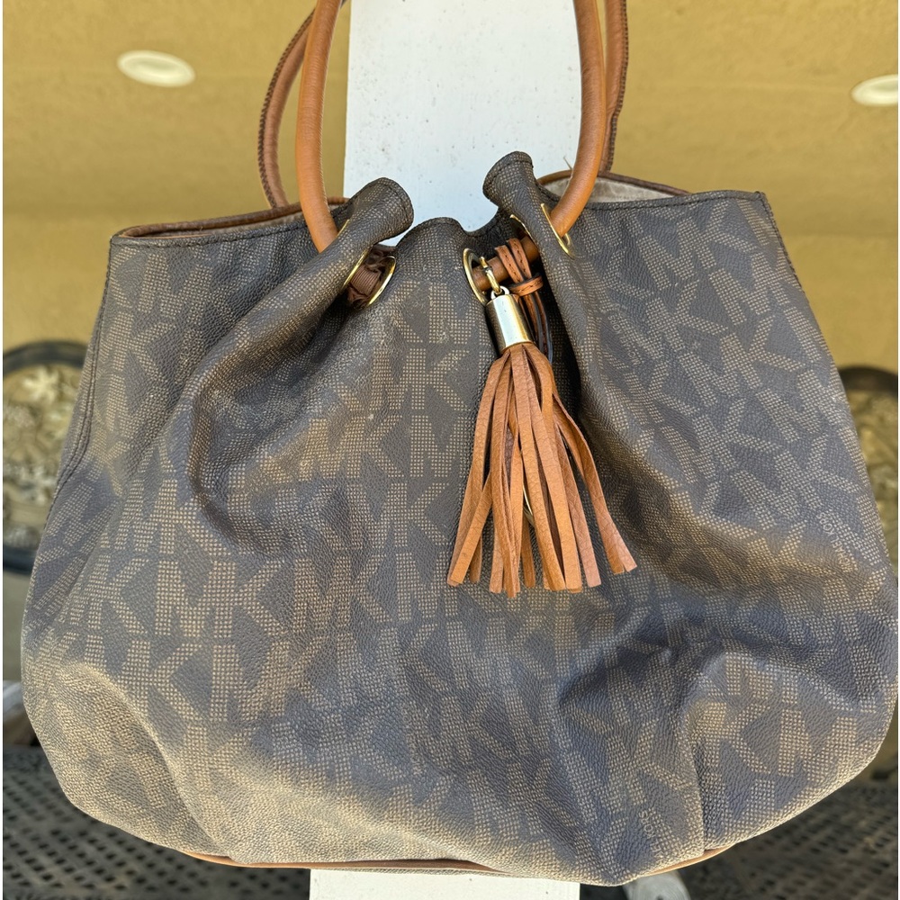 Michael Kors canvas logo bag.